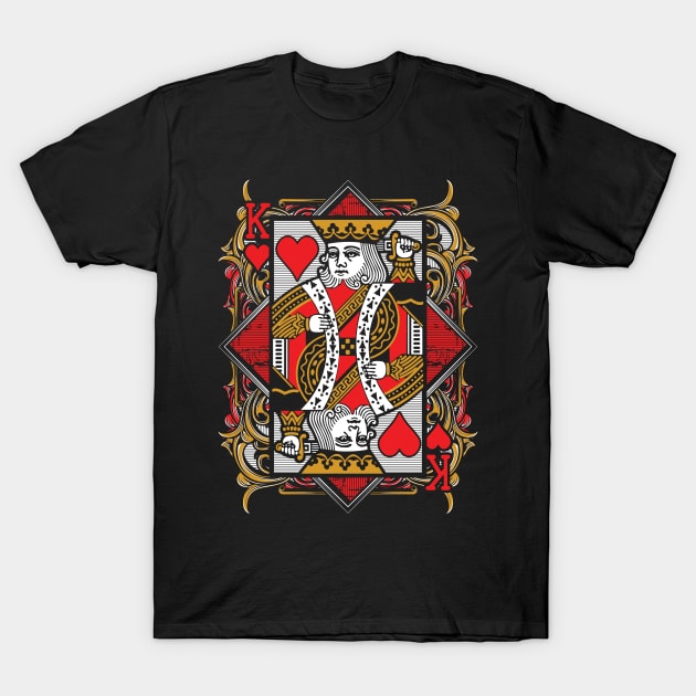 King of Hearts T-Shirt by Zone32